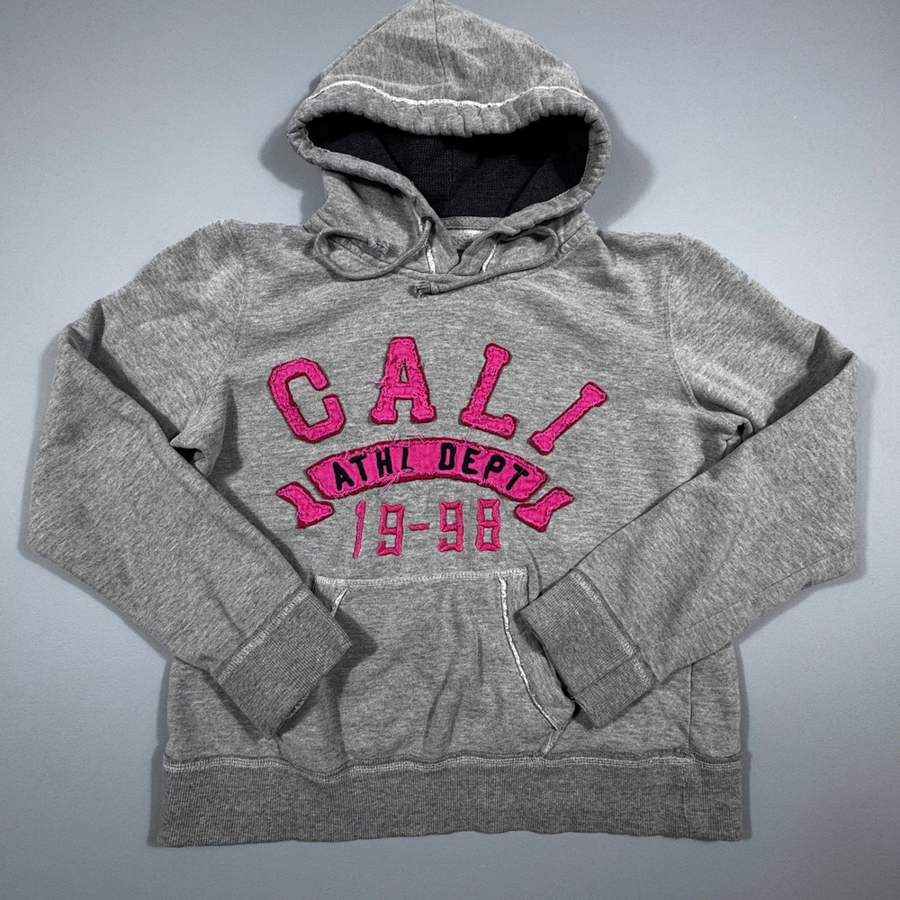 Reflex‎ Gray Cali Athl Dept 1998 Graphic Hoodie Sweatshirt Kids Size L